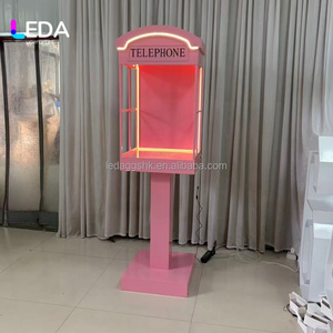 LEDA Custom Colors and Size Pink Metal Audio Guest Book <b>Stand</b> Outdoor Party Decor Telephone Booth Wedding <b>Backdrop</b> for Events - Product Image 6