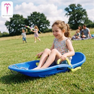 Toboggan d'été en plastique à dossier haut pour deux personnes, sans neige, pour la plage, le désert, l'herbe, capacité 120 kg, robuste, en HDPE, jouet d'extérieur - Product Image 1
