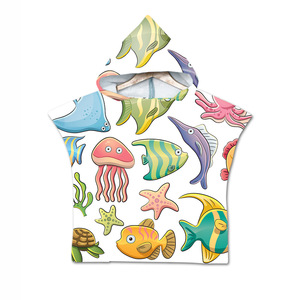 Hot bán đẹp sinh vật biển mô hình đa-sử dụng trẻ em bãi biển Robe Waffle mềm khô nhanh bé tắm trùm đầu Poncho khăn - Product Image 5