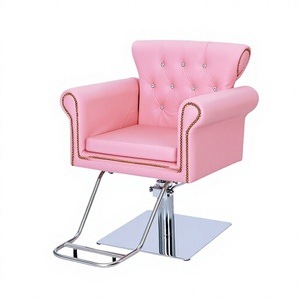 Silla de Peluquería KS Rosa, Silla de Barbero Ajustable en Altura para Corte y Tinte de Cabello, Uso Comercial - Product Image 1