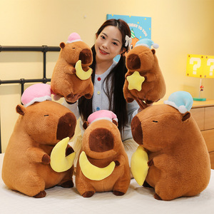 Luna stella pigiama capibara giocattoli di peluche cartone animato maggiore capibara peluche bambole animali imbottite Hydrochoerus Hydrochaeris gettare cuscino - Product Image 1