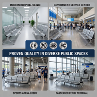 Système de sièges intégrés modulaires personnalisables pour aéroports, secteurs de la santé et infrastructures publiques