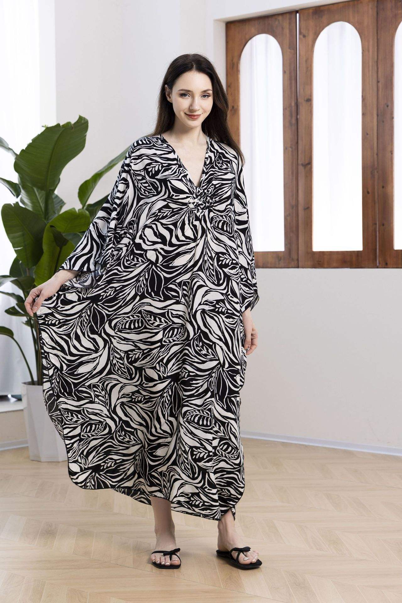 -1 black background white leaves