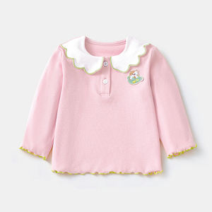 Camiseta Polo Estilo Coreano para Niñas 2026, Camiseta de Manga Larga para Bebés, Primavera-Otoño, Camiseta Interior, Top Polo Infantil - Product Image 4