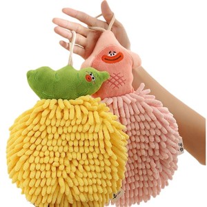 Linda Toalla de Mano de Felpa, Diseño de Dibujos Animados, Redonda, Absorbente, de Secado Rápido, para Uso en la Cocina - Product Image 5