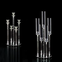 Support de bougie en verre acrylique transparent, prix bas, livraison directe d'usine, décoration de Noël et de mariage, chandelier