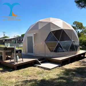 Tente dôme personnalisée Toile PVC imperméable pour le glamping Maison dôme géodésique Tente petite maison 2 chambres à coucher - Product Image 3