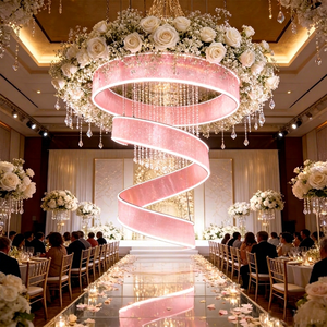 LEDA Solid Color Gradient Super Long Spiral Luminous Flexible Banquet Hall Waterproof Outdoor Technology Chandelier <b>Ribbon</b> - Product Image 1