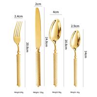 SUS 304 vente en gros de couverts en acier inoxydable attrayant comprend cuillère fourchette couteau élégant ensemble de couverts en métal pour la table de la maison