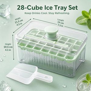 Bac à glaçons empilable et portable, moule en plastique à démoulage rapide avec pelle à glace - Product Image 3
