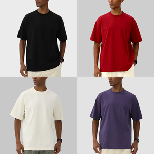 2025 venta al por mayor camiseta lisa Unisex algodón en blanco camiseta de gran tamaño 240G peso pesado logotipo personalizado camiseta para hombres - Product Image 1