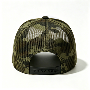 Casquette de baseball unisexe personnalisée ACE brodée, motif camouflage, deux tons, devant blanc, dos en maille, 5 panneaux, printemps/été, sports de plein air - Product Image 4