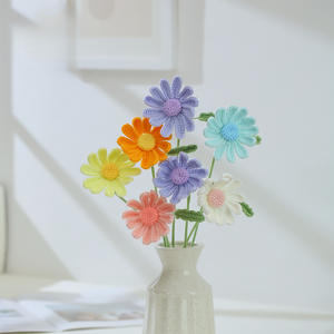 <span class=keywords><strong>Flor</strong></span> Artificial Tejida a Mano, Crisantemo, Lirio, Seda Premium, Crochet Floral, Decoración Creativa para el Hogar, Escritorio, Interior - Product Image 6
