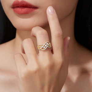 Anillo de Moissanita con Tres Piedras Entrelazadas, Plata de Ley S925, Anillo de Compromiso, Boda, Promesa, Joyería de Moda para Mujer, Regalo - Product Image 4