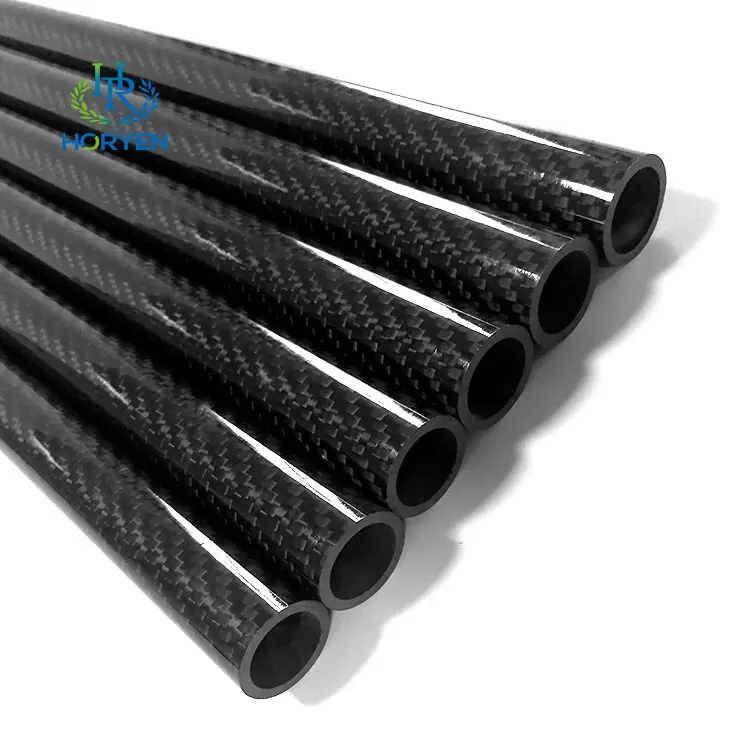 OEM In Fibra di Carbonio Tubo di personalizzare 3K Tubo In Fibra di Carbonio Rotolo Avvolto Tubi di Carbonio 22*20*500 millimetri
