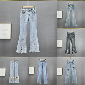 Jean slim classique en denim pour femme, taille haute, extensible, décontracté, délavé, grande taille, collection printemps - Product Image 3