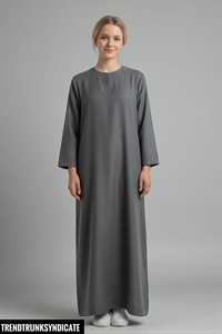 <b>Plus</b> <b>Size</b> Linen Cotton <b>Kaftan</b> Womens Maxi Caftan Eco-Friendly A-Line Dress Boho Lounge Robe Resort Wear Regular Belt Party Wear - Product Image 1