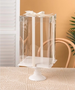 Boîte à Gâteau Personnalisée 4 6 8 10 Pouces Transparente Haute Luxe en Gros pour Anniversaire Emballage de Gâteau d'Invité - Product Image 5