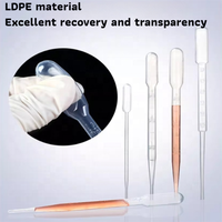 Pipette Pasteur jetable de laboratoire en plastique de 3 ml, allongée avec échelle, petite pipette