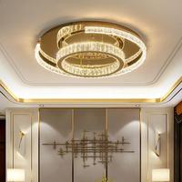 Lustre en cristal de luxe de haute qualité, salon, forme circulaire simple, style postmoderne, chambre à coucher, nouveau luminaire à spectre complet