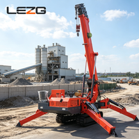 Grue araignée sur chenilles pour chantier, capacité de levage 5 tonnes, 9 tonnes, système de surveillance de la charge, certifiée CE pour la manutention industrielle