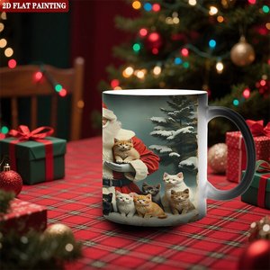 Taza de Cerámica de 11 oz, Negra Esmerilada, Cambia de Color con el Calor, Taza Mágica para Sublimación - Product Image 2