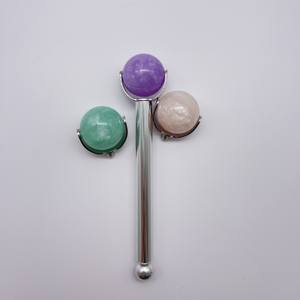 ลูกกลิ้งนวดหน้าทำจากหินหยกทำจากเรซินอากาจธรรมชาติสำหรับใบหน้าลูกกลิ้งนวดเพื่อความงาม - Product Image 4