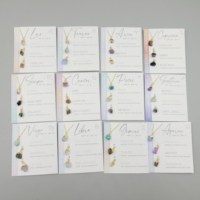 Collier personnalisé avec pendentifs délicats en cristal brut du zodiaque, bijoux en pierres précieuses de naissance, cadeau pour la meilleure amie