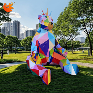 Tùy Chỉnh Trong Nhà FRP Sợi Thủy Tinh Gấu Điêu Khắc Hình Học Phim Hoạt Hình Động Vật Cửa Đầu Sàn Đấm Trong Đồ Trang Trí Cho Nhựa Thủ Công Mỹ Nghệ - Product Image 1