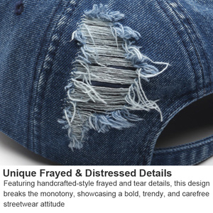Wholesale Classic Summer Unisex Denim <b>Baseball</b> <b>Cap</b> Fashionable Sun Protection Sports <b>Cap</b> for <b>Men</b> and Women - Product Image 3