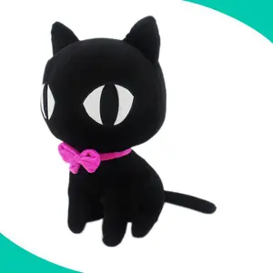 新款日本黑猫可爱毛绒娃娃毛绒玩具12英寸高大定制中国工厂