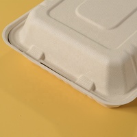 Vaisselle jetable en bagasse écologique à 3 compartiments Vaisselle jetable Boîte à lunch en papier jetable en bagasse biodégradable