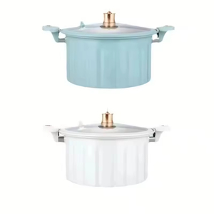 Enamel Micro Pressure Cast Iron 8L Soup Pot Double Ear Glass Lid Cooker Hot Selling <b>Cookware</b> <b>Sets</b> - Product Image 6