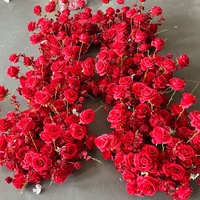 Karangan bunga lilin CHW0022, karangan bunga lingkaran, cincin bunga, dekorasi bunga 60cm yang sederhana untuk dekorasi lilin acara pernikahan