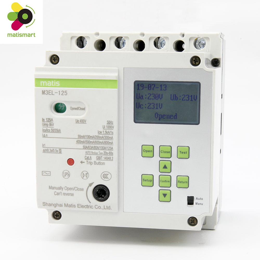 Смарт-переключатель 125a, электронный автоматический выключатель с дистанционным управлением mccb Smart mccb с управлением RS485