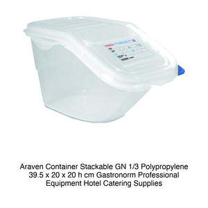 Contenedor Apilable Araven GN 1/3 de Polipropileno 39.5 x 20 x 20 h cm, Equipo Gastronorm Profesional, Suministros para Hostelería y Catering - Product Image 2