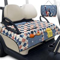 Housses de siège de voiturette de golf personnalisées, serviette de siège de voiturette de golf avec 4 poches avant, accessoires matelassés pliables avec poignée pour le rangement