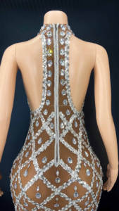 Alibaba-Online-Shopping Shinny maglia marrone diamante ultimi abiti da compleanno per le donne Vestidos De <span class=keywords><strong>Dama</strong></span> De Honra - Product Image 6