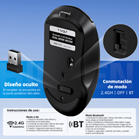 Ratón Inalámbrico TWOLF Q3 de Modo Dual 2.4G+BT, 500mAh Recargable, Diseño Ergonómico, Respuesta Rápida para Laptop y PC, Venta al Por Mayor OEM