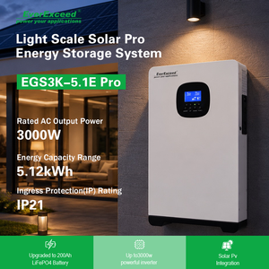 Batería de Litio LiFePO4 de 60A para Almacenamiento de Energía Solar, Montaje en Pared, Carga Híbrida, 3000W, -30C~70C, para el Hogar, Modelo EGS3K-5.1E Pro Light Scale Solar Pro - Product Image 1