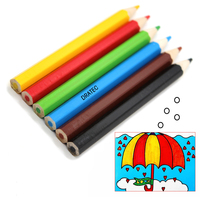 Mini kits de coloriage en bois coffret de crayons de couleur logo personnalisé ensemble de crayons courts 6 couleurs pour enfants