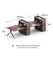 Ensemble de bureaux modulaires commerciaux modernes en bois pour personnel, configuration ouverte, 2/4/6/8 postes, avec cloisons et compartiments de rangement pour écoles