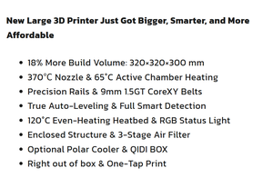 QIDI Plus 5 Combo High Speed 600mm/s Fully Auto Leveling 370C Direct Extruder Industrial Large Desktop FDM 3D <b>Printer</b> - Product Image 4