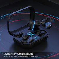 Auriculares Inalámbricos JL de Baja Latencia para Juegos, 5.4 30ms, Auriculares con Clip para Oreja, Deportivos, Estéreo, Bajos, IPX4, Resistentes al Agua, LED Digital