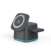 2025 Producto de tendencia 3 en 1 PD Adaptadores de carga Superficie magnética desmontable multifuncional 5W 10W 15W Cargador inalámbrico