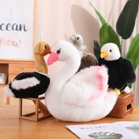 Juguete de Peluche de 25cm de Aves Simuladas de Algodón PP: Loro, Pavo Real, Halcón, Pelícano, Flamenco, Cisne. Regalo de Navidad, Máquina de Garras.