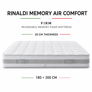 Matelas en mousse à mémoire de forme Rinaldi MEMORY AIR COMFORT 20 cm réversible été/hiver 180x200 cm extra ferme avec housse en polyester design moderne - Product Image 2