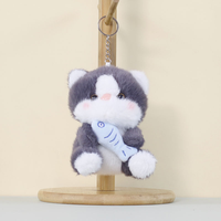 Vente en gros de mini porte-clés mignons en forme de chat, peluches, pendentifs, jouets en peluche personnalisés, chatons moelleux, animaux en peluche pour cadeaux promotionnels