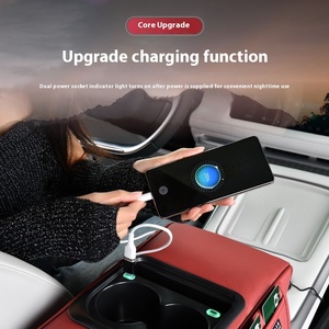 NUOVO Cuscino <span class=keywords><strong>Bracciolo</strong></span> <span class=keywords><strong>Auto</strong></span> Multifunzionale in Pelle con Ricarica USB-C, Nero, Scatola Portaoggetti <span class=keywords><strong>Universale</strong></span> per Console <span class=keywords><strong>Auto</strong></span> - Product Image 5