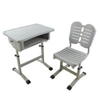 Meubles scolaires en gros, bureaux réglables en hauteur pour étudiants, ensembles de chaises en plastique, chaises d'école avec structure en acier pour salle de classe